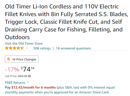 price of product