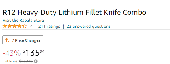 Rapala R12 Heavy-Duty Li-Ion Cordless Electric Fillet Knife price image